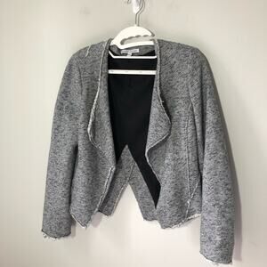 Derek Lam 10 Crosby Intermix womens 8 heather gray cotton open front cardigan